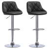 Tall Bar Stools Bar Stool PU Leather Bar Stool Lift Height Adjustable Lift Height Swivel Casual with Backrest for Home Office 2 Piece Set Barstools (Color : Black) view 1