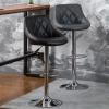 Tall Bar Stools Bar Stool PU Leather Bar Stool Lift Height Adjustable Lift Height Swivel Casual with Backrest for Home Office 2 Piece Set Barstools (Color : Black) view 2