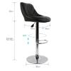Tall Bar Stools Bar Stool PU Leather Bar Stool Lift Height Adjustable Lift Height Swivel Casual with Backrest for Home Office 2 Piece Set Barstools (Color : Black) view 3