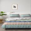 4 Piece Queen Duvet Cover Set Bohemian Striped Breathable Comforter Covers Ultra Soft Bed Sheet with 2 Pillow Shams Bedding Collection Sets Colorful Ethnic Flower Boho Texture view 2