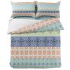 4 Piece Queen Duvet Cover Set Bohemian Striped Breathable Comforter Covers Ultra Soft Bed Sheet with 2 Pillow Shams Bedding Collection Sets Colorful Ethnic Flower Boho Texture view 3