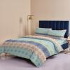 4 Piece Queen Duvet Cover Set Bohemian Striped Breathable Comforter Covers Ultra Soft Bed Sheet with 2 Pillow Shams Bedding Collection Sets Colorful Ethnic Flower Boho Texture view 4