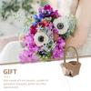 DECHOUS Wedding Flower Girl Basket Rose Flower Decorated Wedding Flower Girl Basket Burlap Jute Petals Basket Lace Bowknot Bride Basket view 4