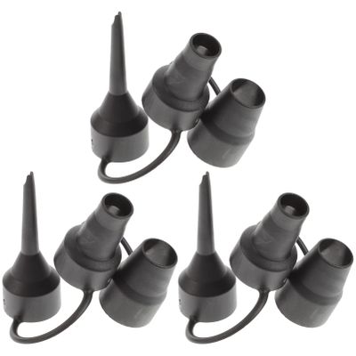 Angoily 3 Sets Bed Connector Partial Valves Black Mattress Triple Pool Plastic Sofa Nozzle Compressor Electric Air Replacement Converter Head Pump Inflatable Nozzles for Needles Adaptor