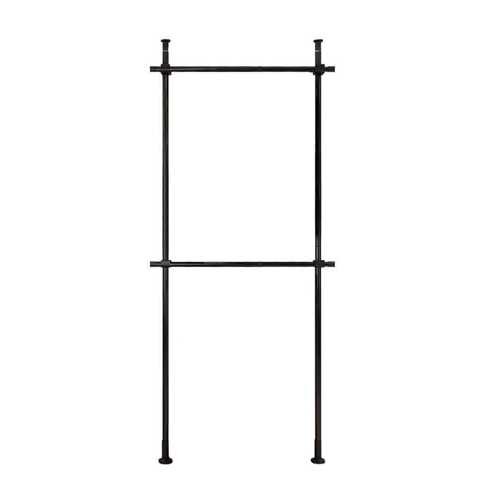 2-Tier Design Rod Clothing Rack, Simple Trending Double Rod Clothes Garment Rack Multi-functional Garment Rack Freestanding Hanger Commercial Garment Rack Standing Display