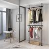 2-Tier Design Rod Clothing Rack, Simple Trending Double Rod Clothes Garment Rack Multi-functional Garment Rack Freestanding Hanger Commercial Garment Rack Standing Display view 3