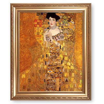 A&T ARTWORK The Lady in Gold by Gustav Klimt.Framed Size:36x30 inches,Image Size:30x24 inches,Wide Gold Frame The World Classic Art Reproductions, Giclee Canvas Prints Wall Art for Home Dcor