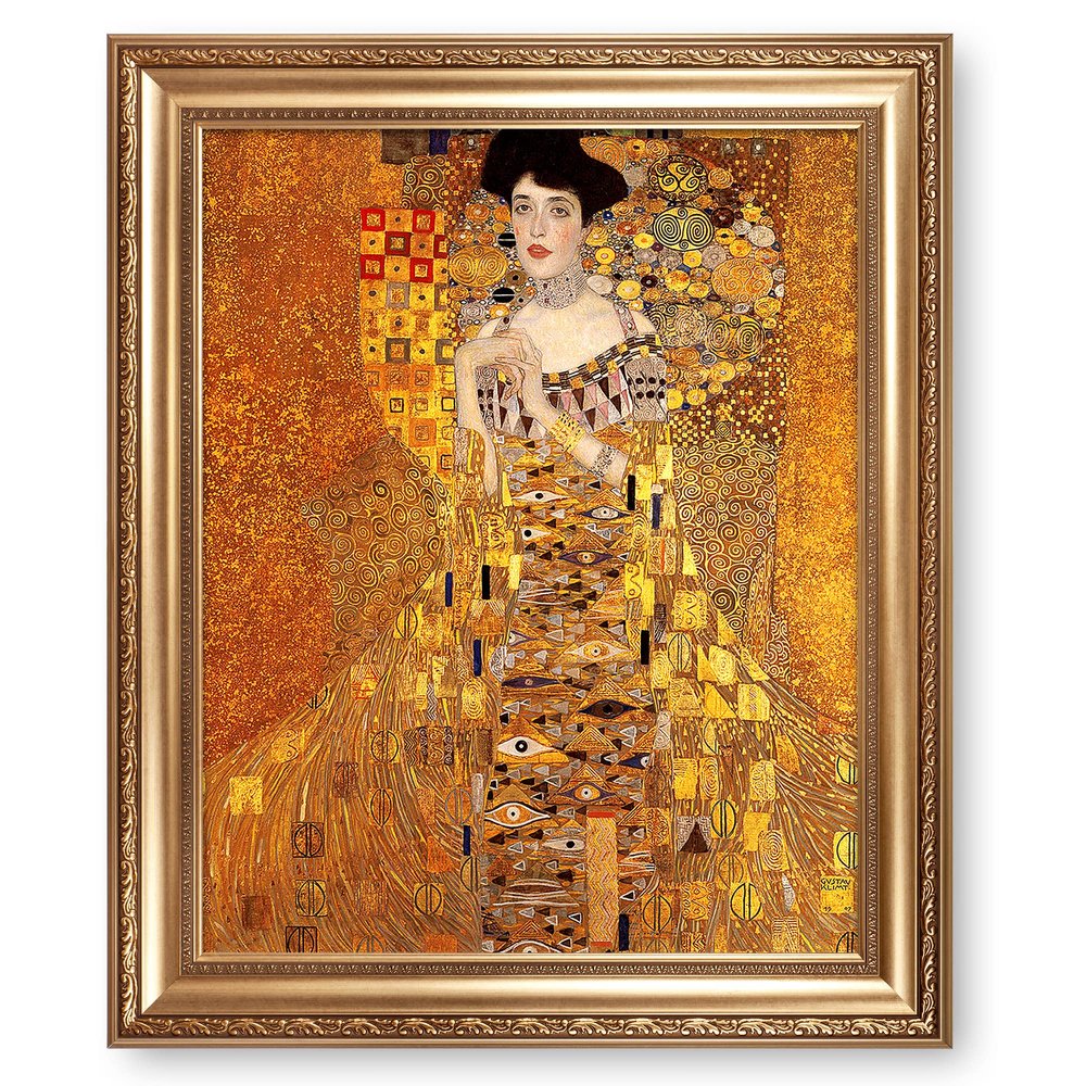 A&T ARTWORK The Lady in Gold by Gustav Klimt.Framed Size:36x30 inches,Image Size:30x24 inches,Wide Gold Frame The World Classic Art Reproductions, Giclee Canvas Prints Wall Art for Home Dcor