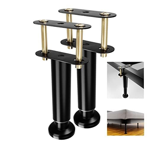 ruiru bro Adjustable Bed Frame Support Legs,Metal Bed Center Slat Heavy Support Leg, Bed Slat Reinforcement Kit,Bed Support Legs for Bed Frame Replacement,More Stable, More Quiet(5.1-8.6in 2pcs)