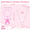 Coume 36 Pcs Shower Party Pacifiers Necklace Acrylic Pacifiers Party Favors Charm Necklace for Shower Decorations Gender Reveal Table Scatter(White, Pink) view 3