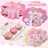 Coume 36 Pcs Shower Party Pacifiers Necklace Acrylic Pacifiers Party Favors Charm Necklace for Shower Decorations Gender Reveal Table Scatter(White, Pink) view 4