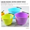 BESTonZON 3pcs Mixing Bowl Measurement Markings Versatile Fruit and Salad Holder for Kitchen Use for Family Gatherings and Parties view 2