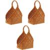 Cabilock 3pcs Handmade Portable Wood Chip Woven Storage Basket Multi-functional Organizer for Home Living Room Nursery and Bathroom Convenient Carrying Handle view 1