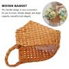 Cabilock 3pcs Handmade Portable Wood Chip Woven Storage Basket Multi-functional Organizer for Home Living Room Nursery and Bathroom Convenient Carrying Handle view 2