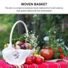 Cabilock 3pcs Handmade Portable Wood Chip Woven Storage Basket Multi-functional Organizer for Home Living Room Nursery and Bathroom Convenient Carrying Handle view 3