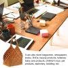 Cabilock 3pcs Handmade Portable Wood Chip Woven Storage Basket Multi-functional Organizer for Home Living Room Nursery and Bathroom Convenient Carrying Handle view 4