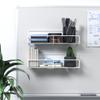 Mystozer 2 Pack Magnetic Spice Rack Organizer, Space Saver for Refrigerator and Whiteboard, Metal Fridge Shelf for Kitchen and Classroom Seasoning Organizer Seasoning Rack Condiment Organizer(White) view 2