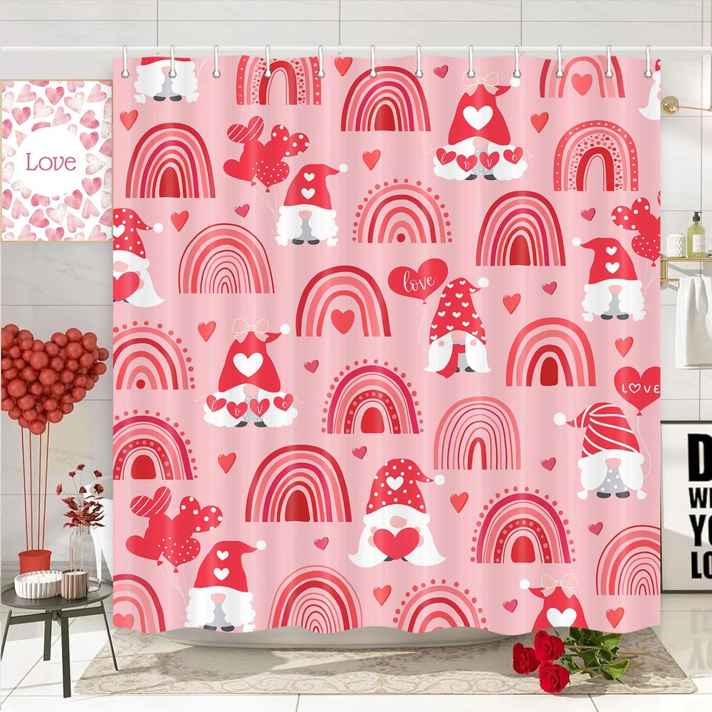 Wathon Valentine Gnome Shower Curtain