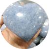 Natural Crystal Handmade Heart Polished Healing Blue Celestite Stone Hearts carvings 1PC (420g-470g) view 1