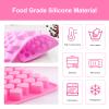 2 Pcs Mini Heart Silicone Molds - 55-cavity Chocolate Candy Cake Ice Cube Trays - Food-grade Silicone Molds - Mini Heart Shape for Party Wedding Jelly Baking (pink) view 3