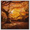 SIGNWIN Framed Canvas Print Wall Art Autumn Red Leaf Oak Tree Forest Nature Wilderness Modern Art Farmhouse/Country Landscape Colorful Multicolor for Living Room, Bedroom, Office - 16"x24" White view 1