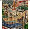 Antique Car Kitchen Blackout Curtain,Old Fashioned Classic Car Theme Teen Boys Bedroom, Living Room Curtain,2 Piece Set 42x45 Inch view 1