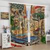 Antique Car Kitchen Blackout Curtain,Old Fashioned Classic Car Theme Teen Boys Bedroom, Living Room Curtain,2 Piece Set 42x45 Inch view 4
