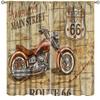 Retro Motorcycle Curtain,Retro Map Road Pattern Curtain Youth Bedroom Living Room Kitchen 42x45 Inch view 1