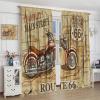 Retro Motorcycle Curtain,Retro Map Road Pattern Curtain Youth Bedroom Living Room Kitchen 42x45 Inch view 4