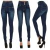 Women High Rise Button Front Skinny Jeans Stretch Classic Casual Slim Fit Denim Pants Butt Lift Tapered Jean Trouser (Dark Blue 2,Large) view 4