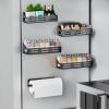 Carwiner 5 Pack Magnetic Spice Rack for Refrigerator with Paper Towel Holder, Strong Magnetic Fridge Shelf, Rustproof Side Fridge Storage Rack for Kitchen view 2