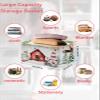 Large Storage Baskets Bins Christmas Collapsible Storage Box Laundry Organizer for Closet Shelf Nursery Kids Bedroom Merry Christmas Gnomes Snowman Barn in The Snow Scene view 2