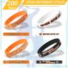 Aoriher 100 Pieces Basketball Silicone Bracelet Gifts Bulk Basketball Party Favor Motivational Rubber Wristband Inspirational Rubber Bracelet Gift for Boys Girls Kids Teenagers Club Team Awards Gifts view 2