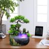 Desktop Feng Shui Waterfall, LED Light Waterfall Indoor Rockery Fountain Rockery Ornaments Atomizing Water Fountain Atomizing Desktop Humidifier Suitable for Living Room, Bedroom, Office view 2
