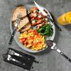 Black Silverware Set 80 Piece Cutlery Flatware Sets for 16 Premium Stainless Steel Include Knifes Forks and Spoons Rivet Fixed Handle Home Kitchen Restaurant Hotel Tableware Utensils Sets view 2