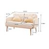 55" Accent Loveseat Sofa Couch, Mid Century Modern Velvet Fabric Couch with 2 Pillows and Metal Legs, 2-Seater Upholstered Mini Sofa Couches for Small Space, Living Room Apartments (Beige) view 2