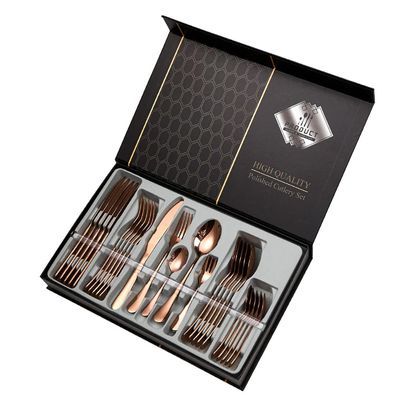 30 Piece Rose Gold Silverware Set for 6 Premium Stainless Steel Flatware Sets Delicate Knifes Forks Spoons Durable Home Kitchen Restaurant Wedding Tableware Utensils Set With Gift Box