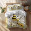 3pcs Soft Duvet Covers Queen Size,Spring Summer Bee Gnome Farmhouse Honey Daisy Flower Yellow Buffalo Plaid Washed Microfiber Comforter Cover Set with Corner Ties(1 Duvet Cover+2 Pillowcases) view 3