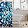 Cartoon Penguins Kids Shower Curtains,Cute Arctic Pole Animals Bathroom Curtains for Girls Boys Bedroom,Starry Sky Dots Glitter Blue Romantic Waterproof Curtains,12 Hooks Suits,72" W x 78" L view 3