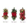 MEUMITY Prelit Stairway Christmas Teardrop Swag,17 Inch Cordless Prelit Stairs Swag Trim with Artificial Pine Cone Berry Door Hanging Ornaments for Home Christmas Decorations view 4