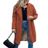 HINDOLA Womens Fluffy Faux Fur Solid Jacket Female Sherpa Long Sleeve Fashion Coat Winter Lapel Open Front Overcoat view 1