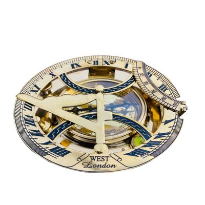 Antique Nautical 5 Inches Perfectly Calibrated Sundial Compass Pocket Working Handmade Engraved Gift