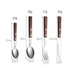 Wood Silverware Set 24 Piece Cutlery Set for 6 Premium 18/10 Stainless Steel Flatware Sets Wooden Handle Include Knifes Teaspoons Forks and Spoons Kitchen Hotel Tableware Utensils Wood Color view 2