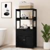 MAT EXPERT 48 Storage Cabinet, Kitchen Pantry Cabinet w/ 2 Open Shelves, Drawer and Door Cupboard, Multipurpose Bathroom Storage Cabinet for Living Room, Dining Room, Office view 2
