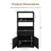 MAT EXPERT 48 Storage Cabinet, Kitchen Pantry Cabinet w/ 2 Open Shelves, Drawer and Door Cupboard, Multipurpose Bathroom Storage Cabinet for Living Room, Dining Room, Office view 3