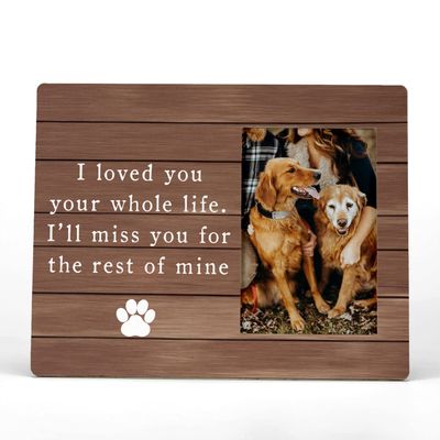 FONDCANYON Pet Memory Picture Frame - Dog & Cat Memorial Photo Frames, Sympathy Gifts for Loss of Pet (4x6 Inch)