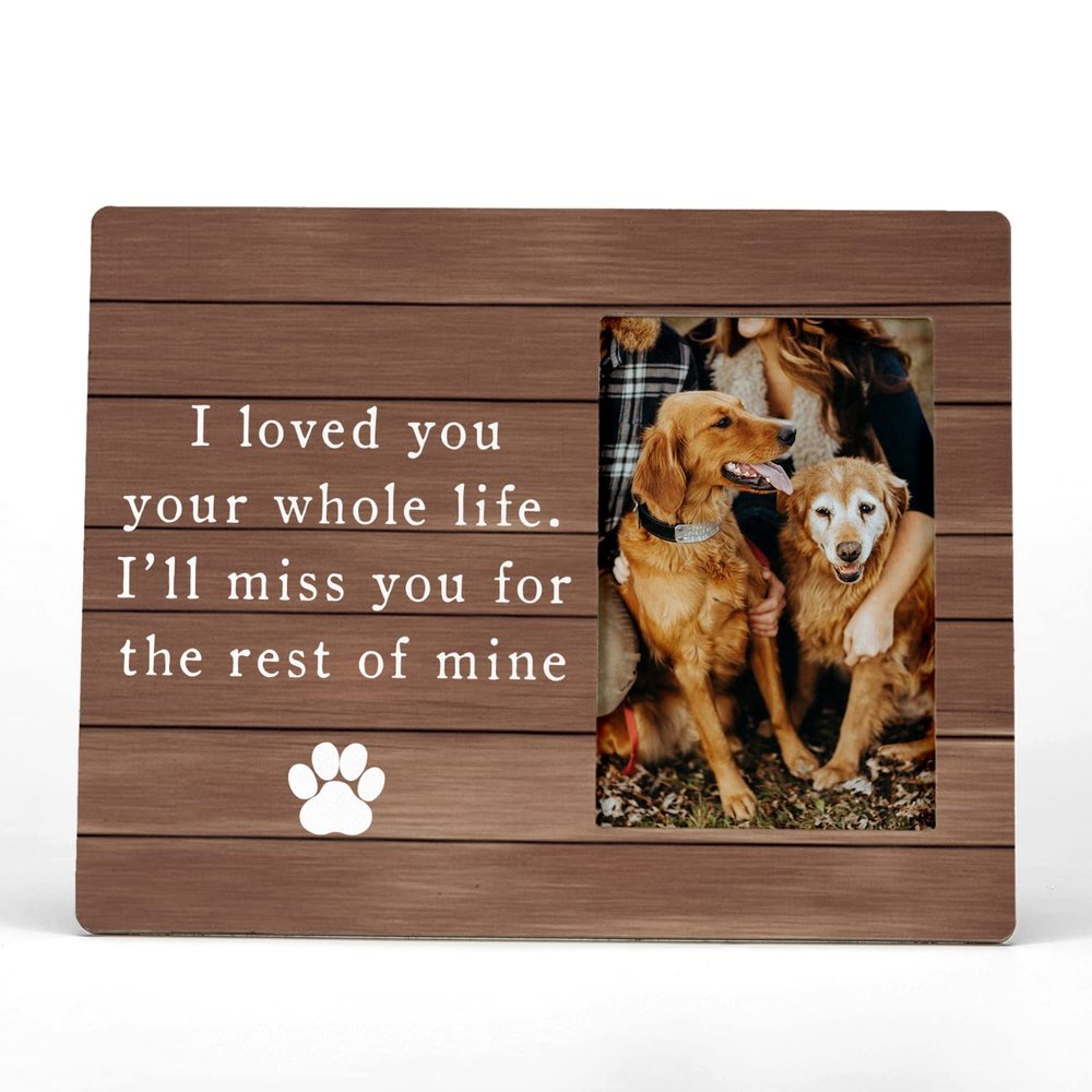 FONDCANYON Pet Memory Picture Frame - Dog & Cat Memorial Photo Frames, Sympathy Gifts for Loss of Pet (4x6 Inch)
