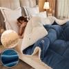 ZTGL 3-Layer Luxury Lamb Winter Quilt Thick Bed Blanket, Extra Warmest Plush Comforter Core, Super Soft Lamb Blanket Double-Sided Quilt Heavy Warm for Winter,Blue,150x200cm/3.5kg view 3