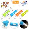 Haconba 100 Packs Helicopter Flashlight Keychain Rocket Flashlight Keychain for Birthday New Year Space Theme Party Favors, 4 Colors view 2