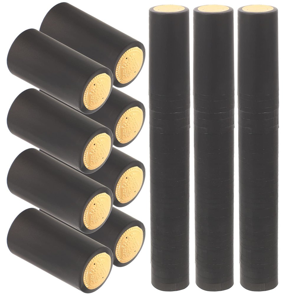 Zerodeko 200pcs Heat Shrink Capsules for Wine Bottles Red Shrink Covers Professional Sealing for Home Bar and Winery Use Easy to Apply and Detachable